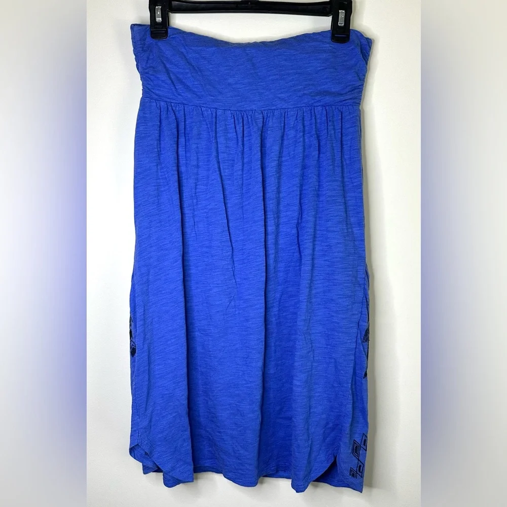 Express Strapless Aztec Embroidered Blue Dress with Pockets - Size M - Picture 5 of 7
